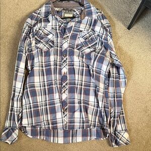 BKE Men's Multicolor Plaid Button Down Shirt